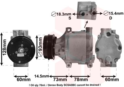 VAN WEZEL Kompressori, ilmastointilaite 5100K099